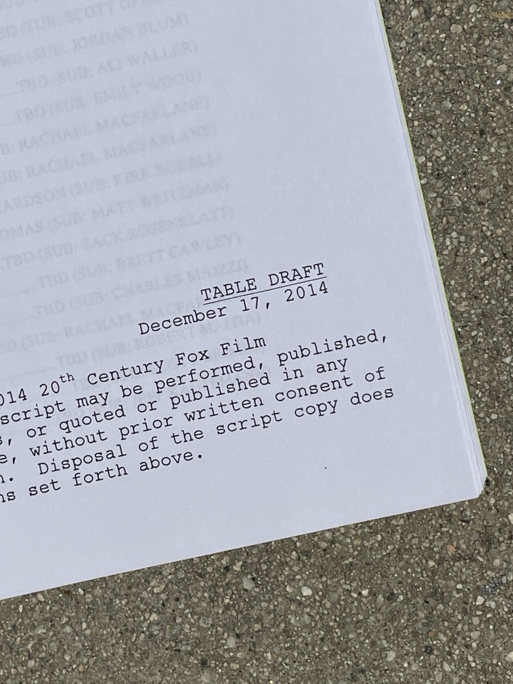 American Dad 2014 Production Used Table Draft Script Rear Window CUSACK & KIND! - Picture 7 of 15